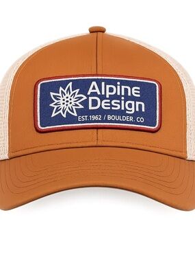 Alpine Design Patch Trucker Hat - Rust Orange & Cream